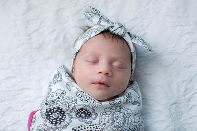 Ella Baby Girl Swaddle Blanket & Headband Set