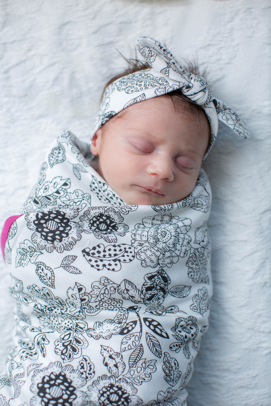 Ella Baby Girl Swaddle Blanket & Headband Set