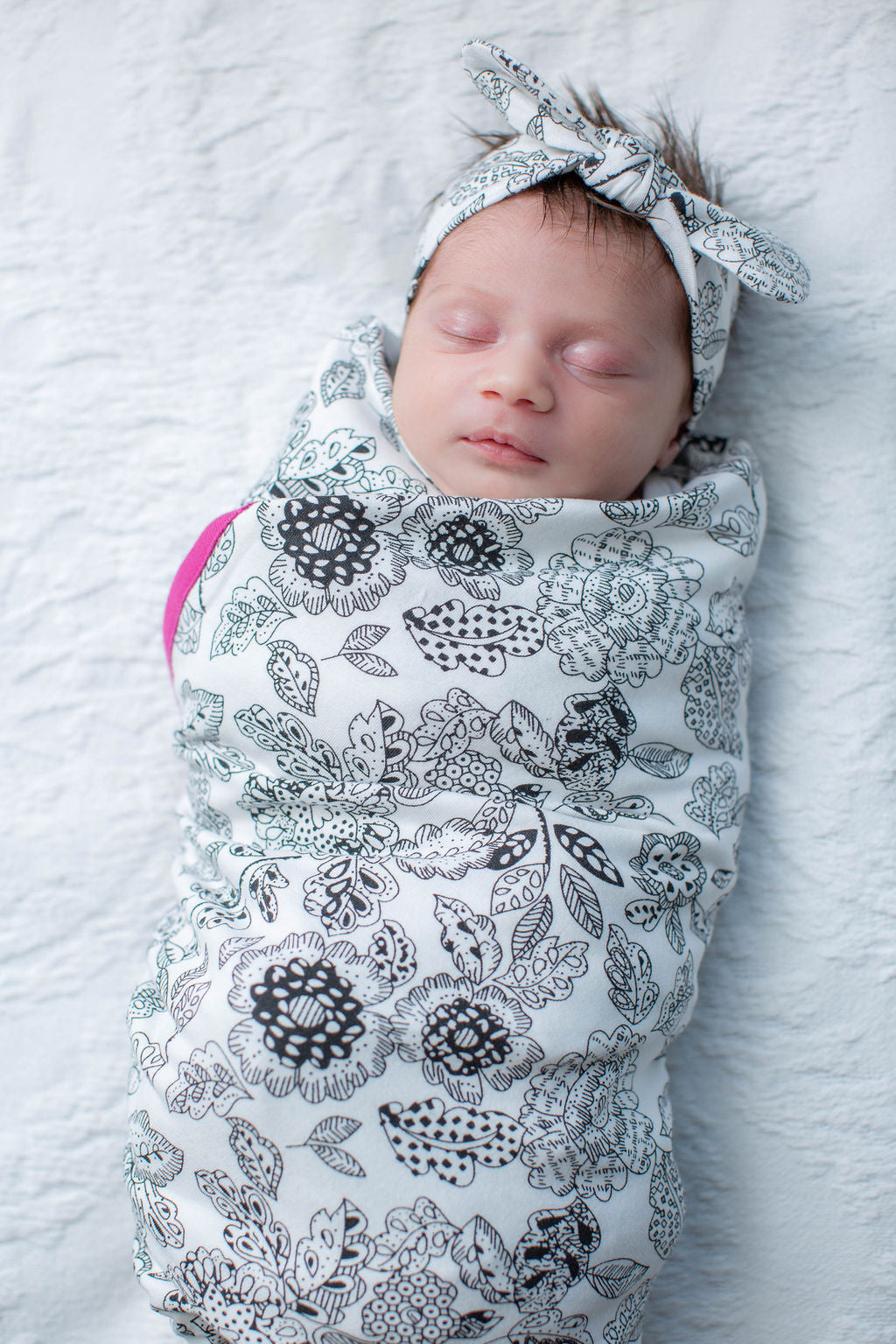 Ella Baby Girl Swaddle Blanket & Headband Set