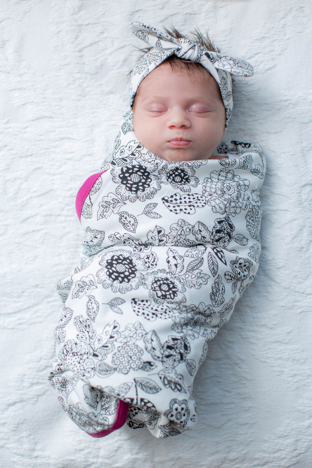 Ella Baby Girl Swaddle Blanket & Headband Set