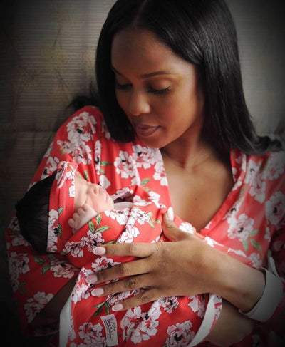 Sadie Pregnancy/Postpartum Robe & Matching Swaddle Blanket & Headband Set