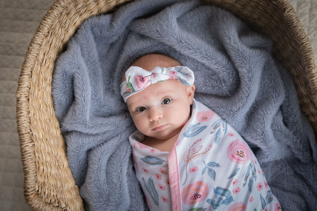 Ivy Swaddle Blanket & Newborn Headband Set