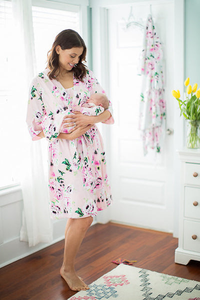 Amelia Pregnancy/Postpartum Robe & Baby Gown & Hat Set