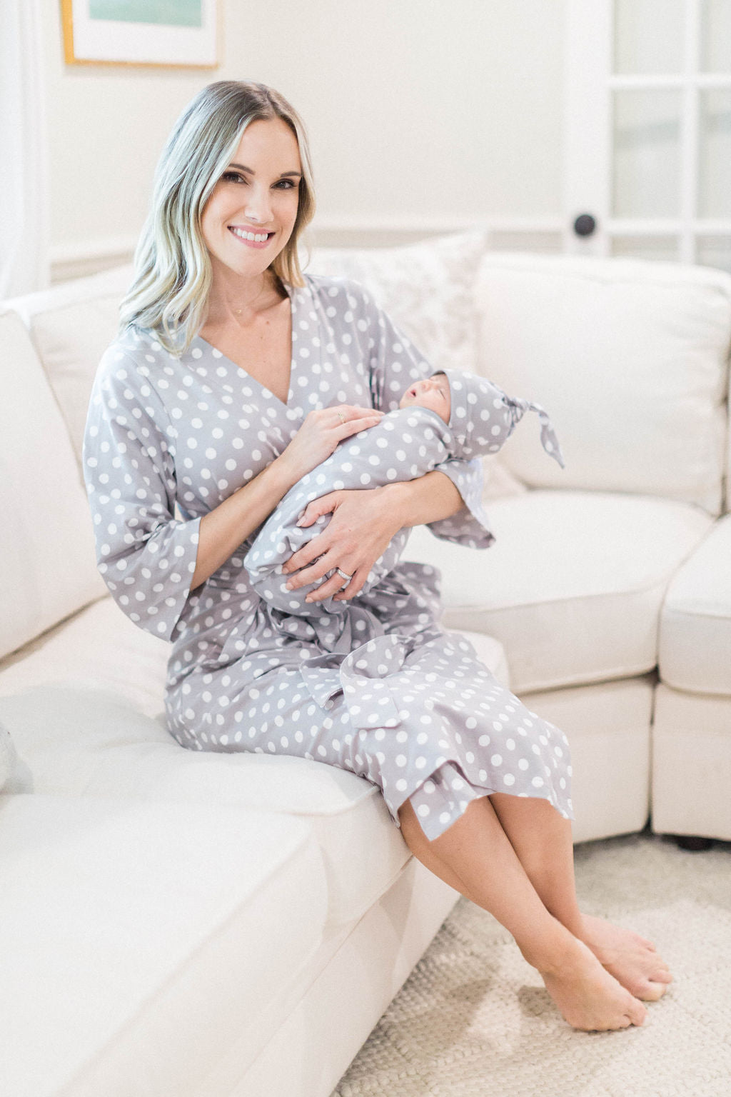 Lisa Pregnancy/Postpartum Robe & Swaddle Blanket Set