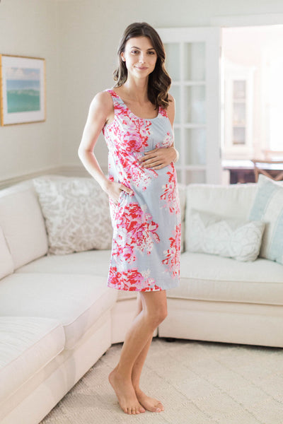 Mae 2 in 1 Maternity Nursing Sleeveless Nightgown