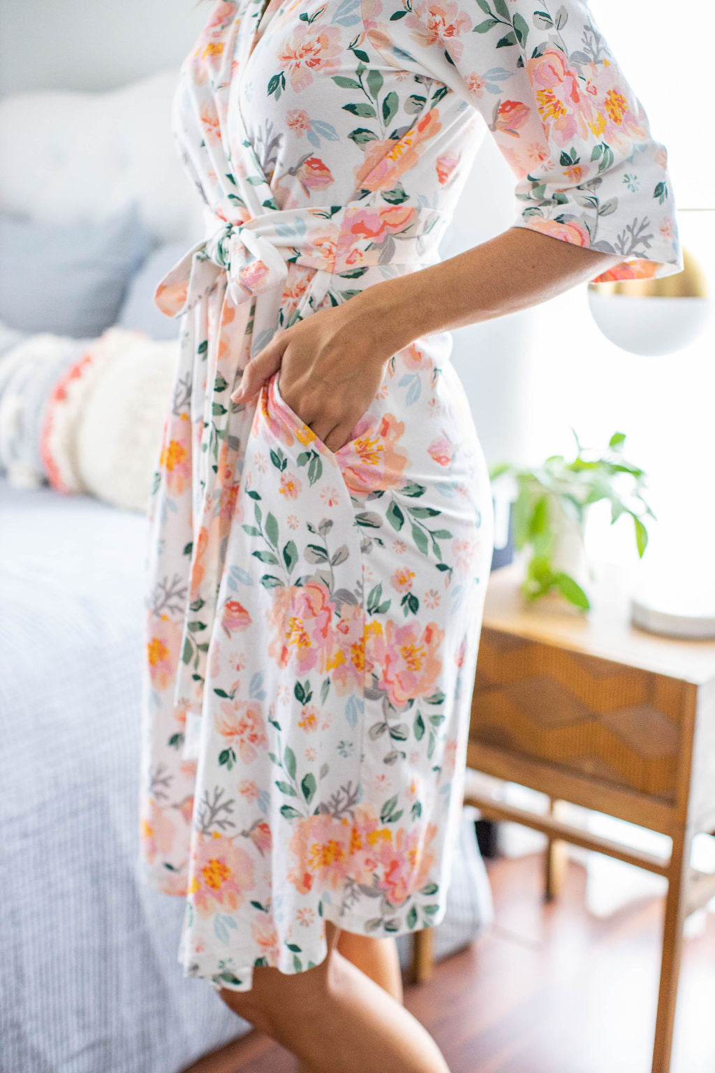 Mila Pregnancy/Postpartum Robe & Sage Labor Gown