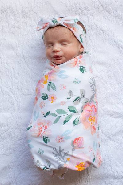 Mila Pregnancy/Postpartum Robe & Matching Swaddle & Dad T Shirt
