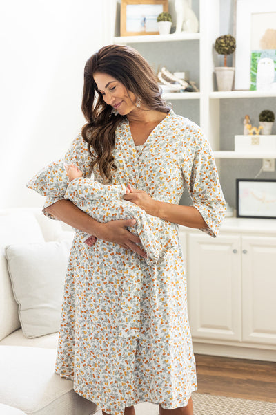 Aspen Pregnancy/Postpartum Robe & Baby Gown & Hat Set