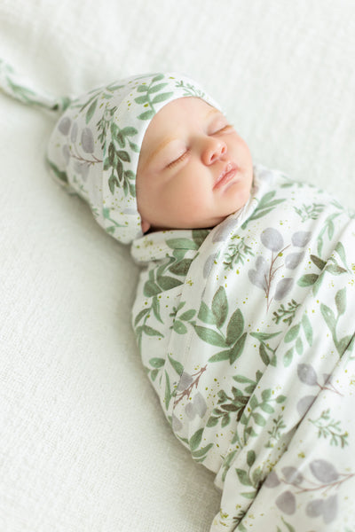 Olive Green Robe & Morgan Swaddle Blanket Set