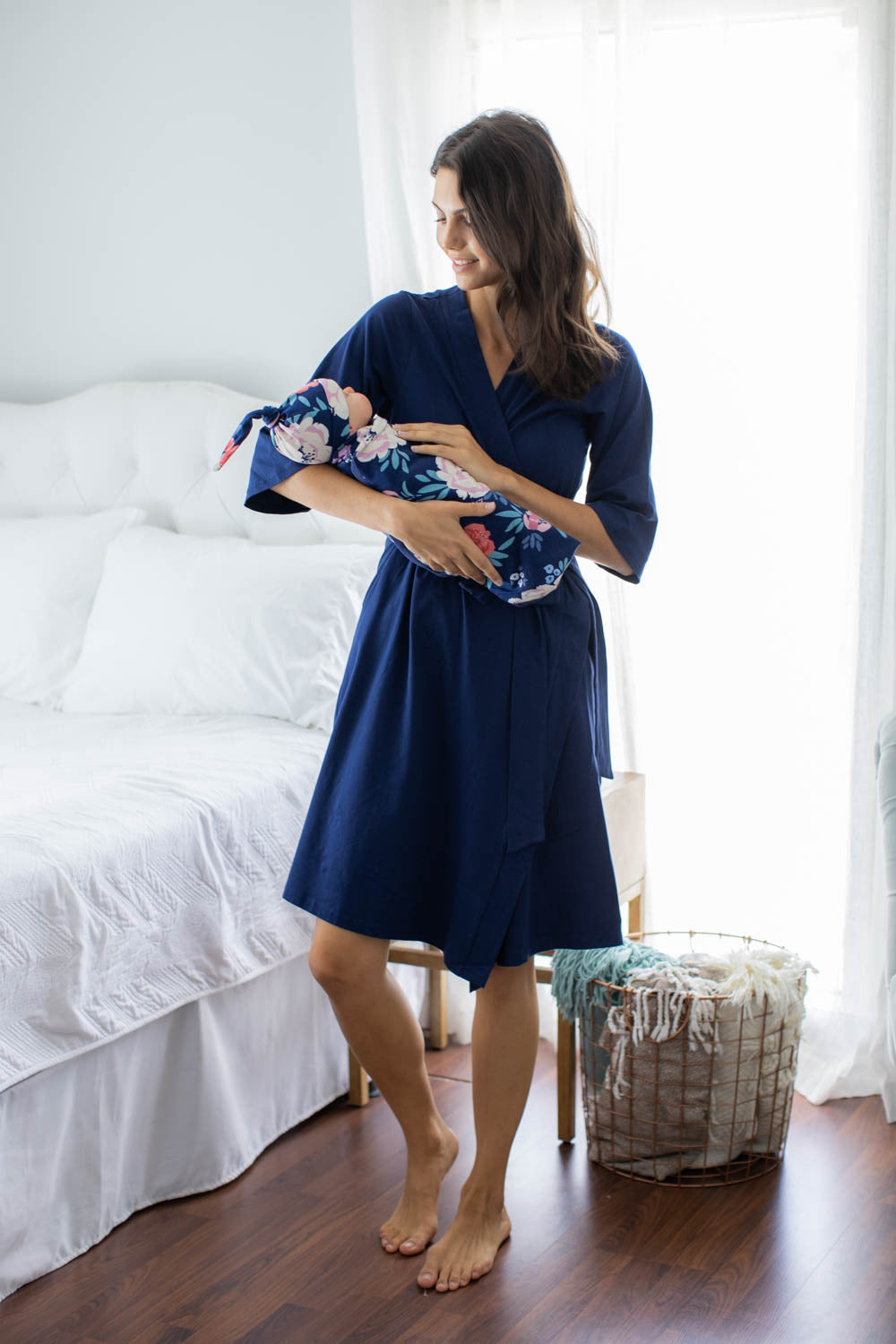Navy blue swaddle blanket clearance