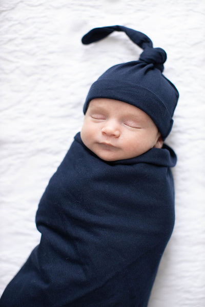 Annabelle Pregnancy/Postpartum Robe & Navy Swaddle & Dad T Shirt