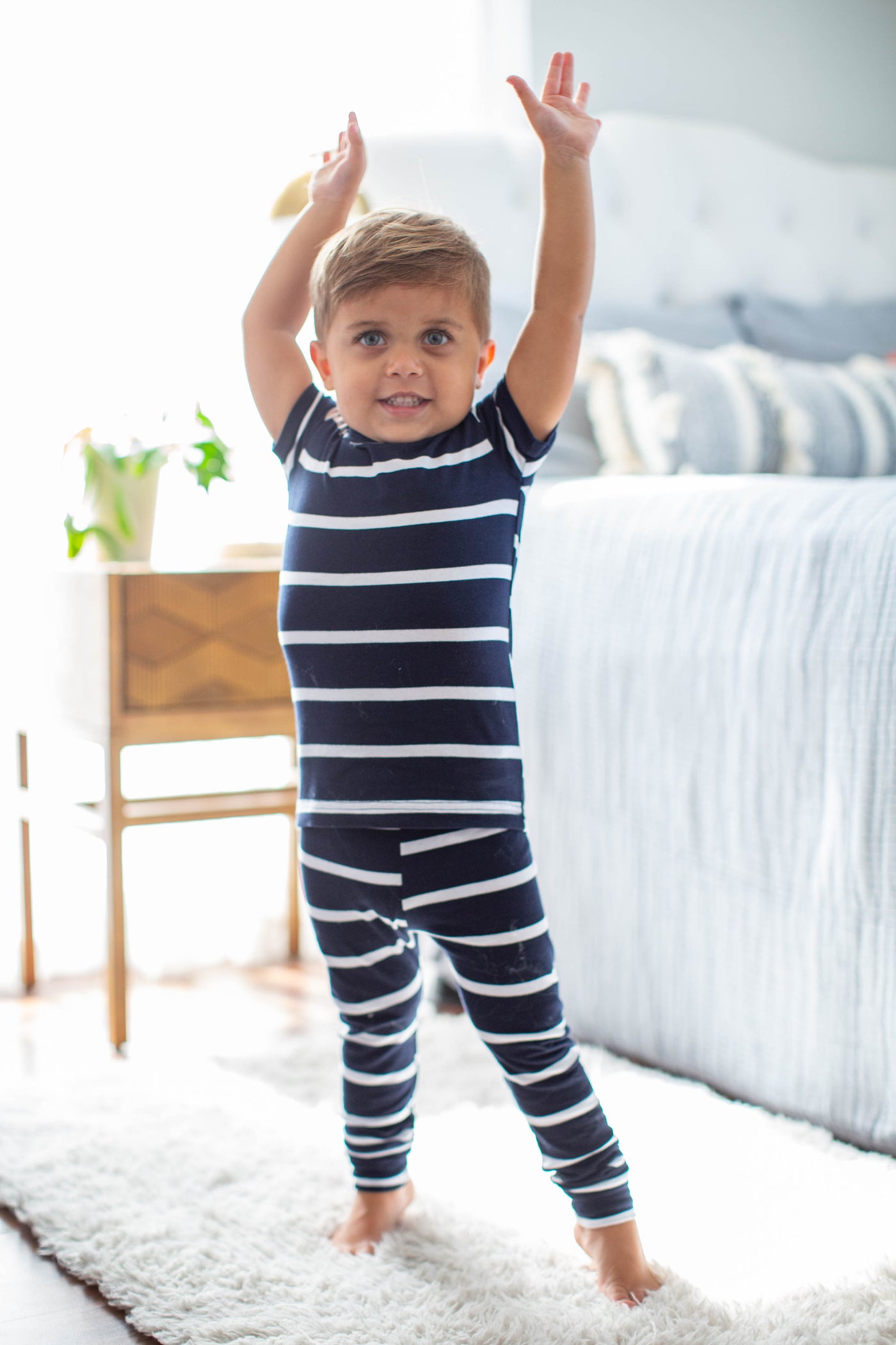 Navy Stripe Kids Pajamas