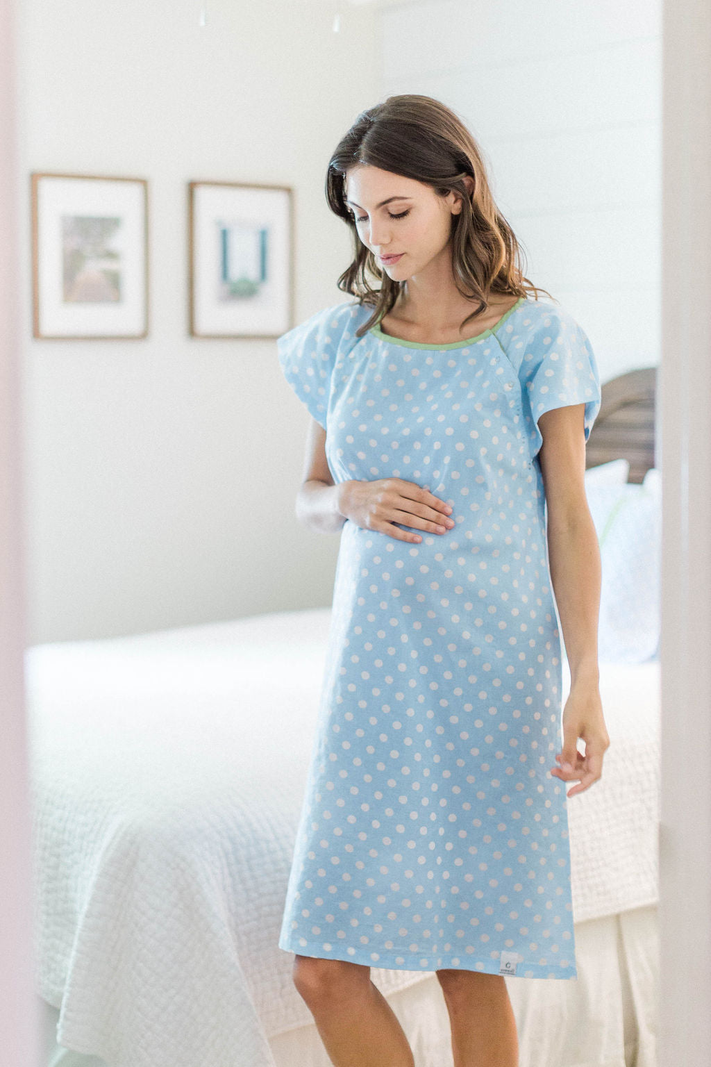 Maternity Delivery Labor Hospital Gown Gownies / by Baby Be Mine Maternity  / Hospital Bag Must Have / Baby Shower Gift / Isla Blue Floral 