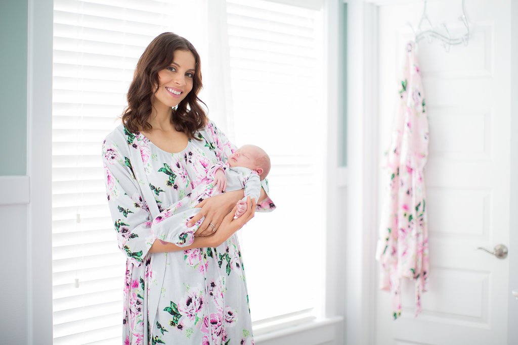 Olivia Robe & Baby Receiving Gown Set