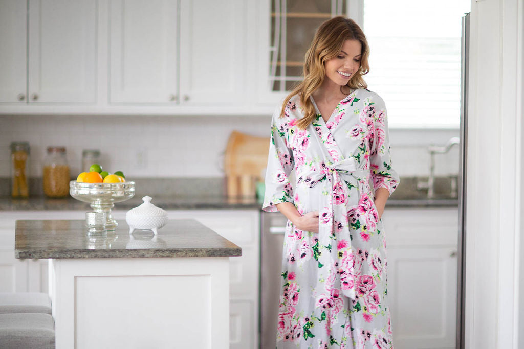 Olivia Robe & Black 3 in 1 Labor Gown Set