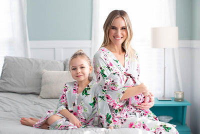 Olivia Little Girl & Mommy Pregnancy/Postpartum Robe & Swaddle Blanket Set