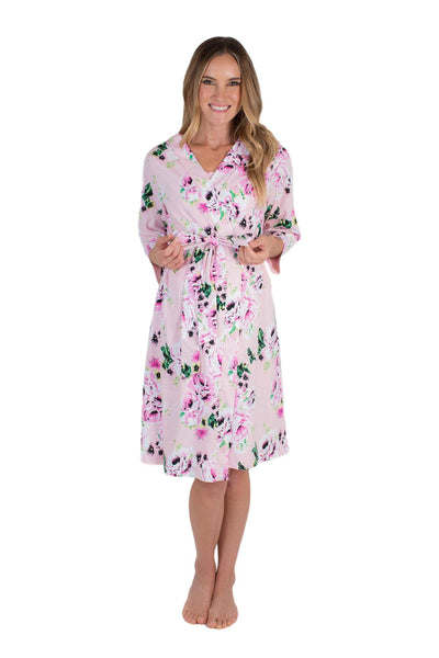 Amelia Pregnancy/Postpartum Pink Floral Robe