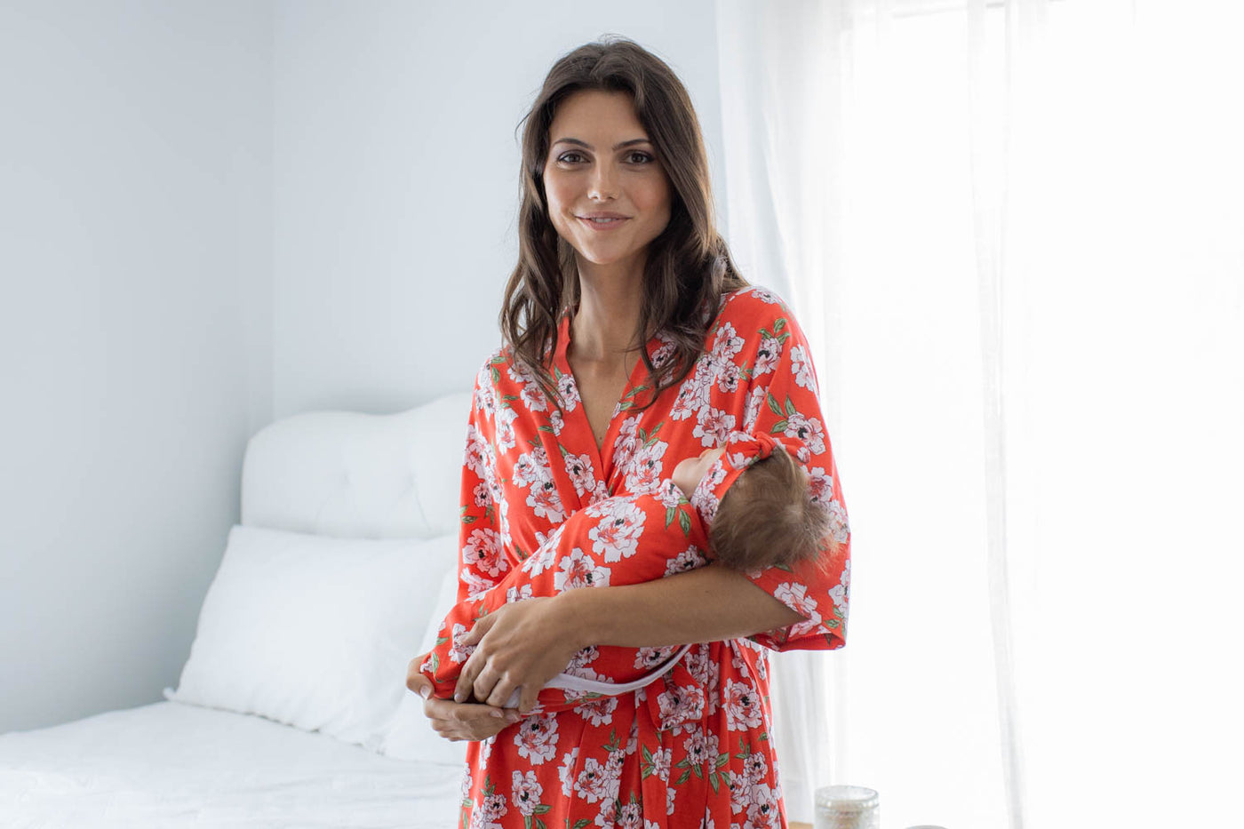 Sadie Pregnancy/Postpartum Robe & Matching Swaddle Blanket & Headband Set