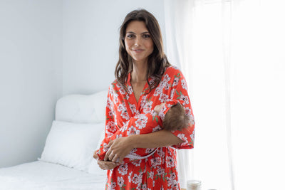 Sadie Pregnancy/Postpartum Robe & Matching Swaddle Blanket & Headband Set