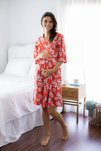 Sadie Floral Pregnancy/Postpartum Robe