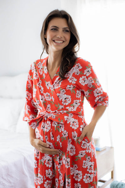 Sadie Floral Pregnancy/Postpartum Robe