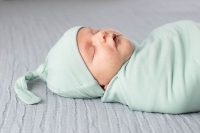 Hadley Pregnancy/Postpartum Robe & Sage Green Baby Swaddle Blanket Set