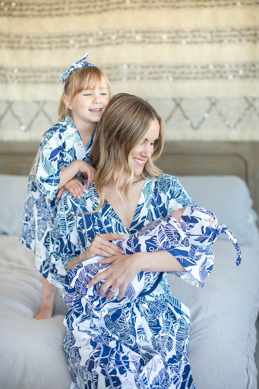 Serra Pregnancy Robe & Sister Robe & Matching Swaddle Blanket Set