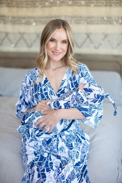 Serra Pregnancy/Postpartum Robe & Big Sister Robe & Matching Swaddle Blanket Set