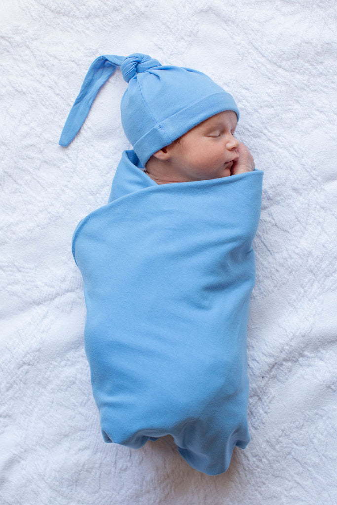 Baby boy swaddle blanket and best sale hat