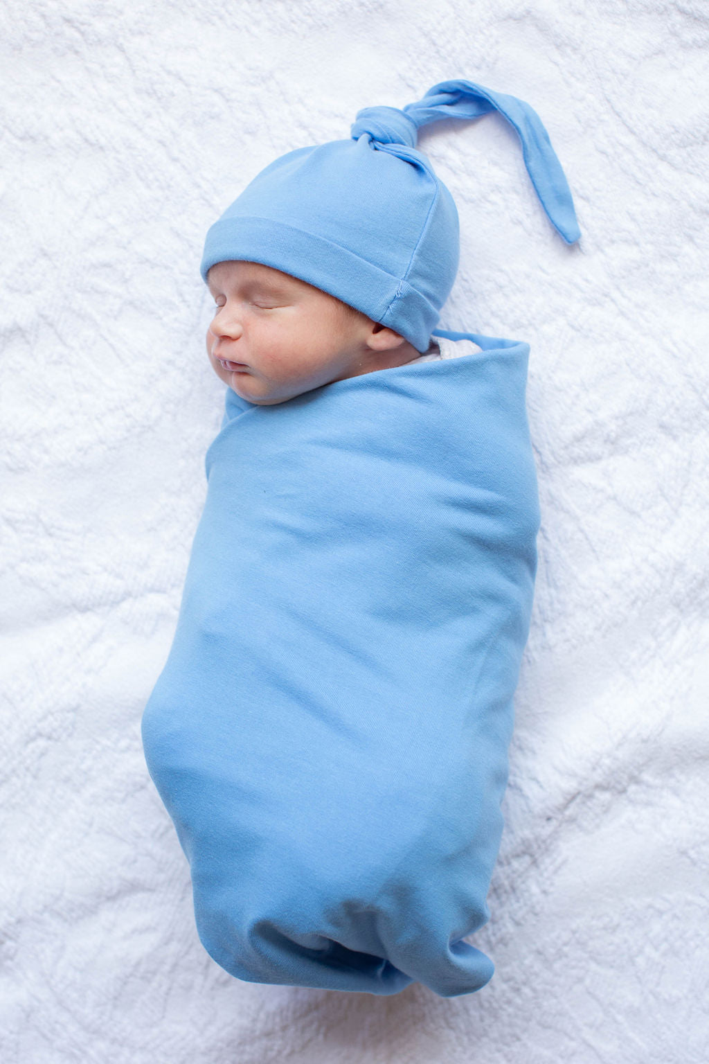 Sky Blue Baby Boy Swaddle Blanket Set Gownies