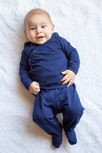 Navy Blue Baby Kimono Set