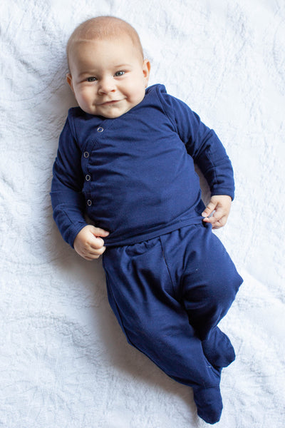 Navy Blue Baby Kimono Set