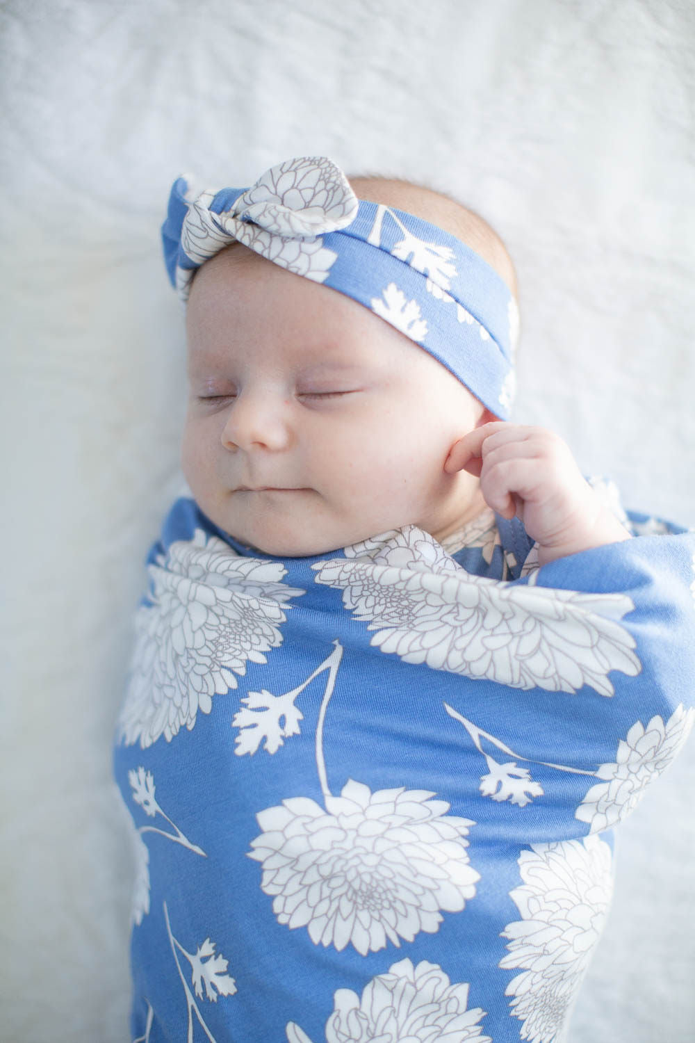 Zoe Floral Swaddle Blanket & Headband