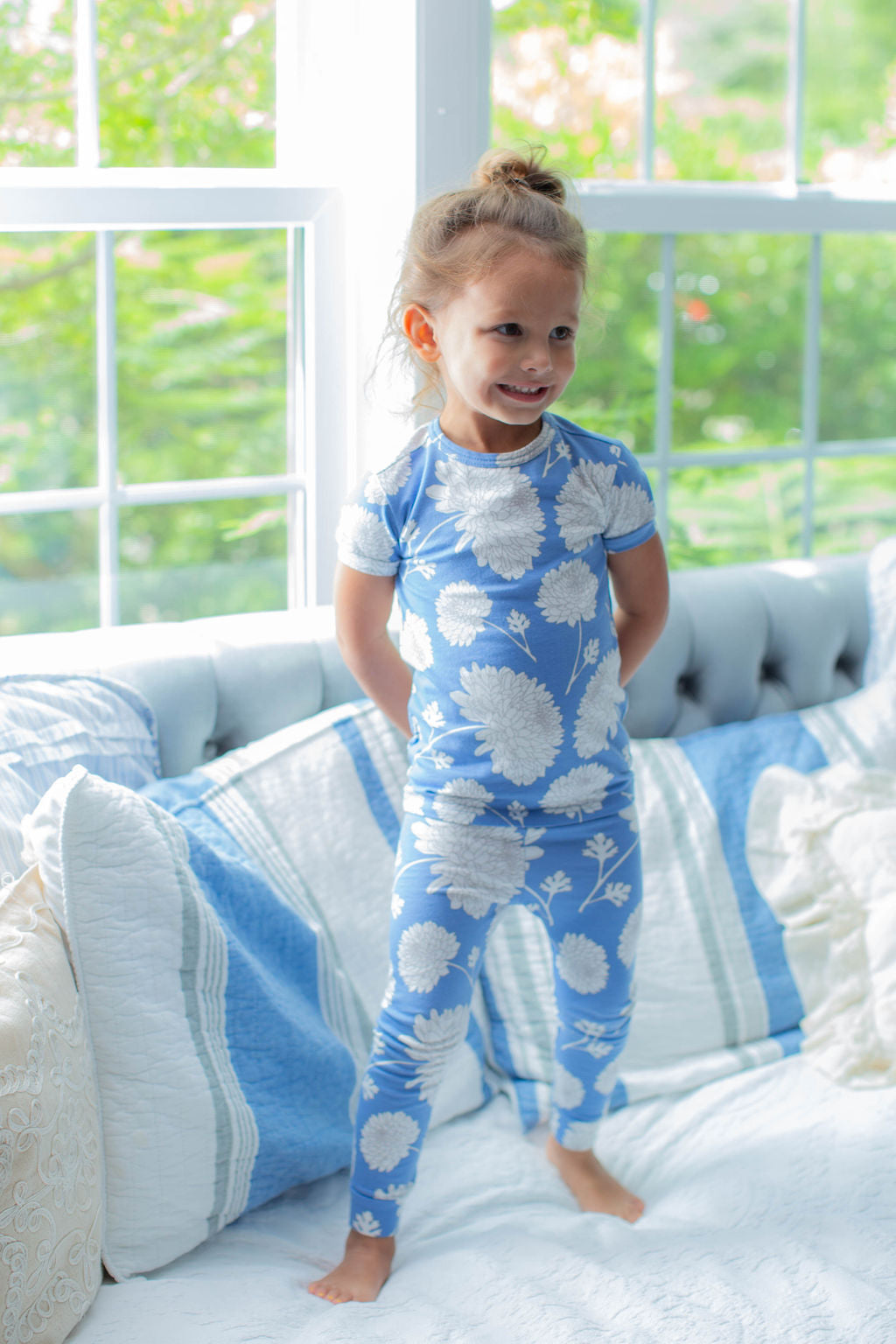 Zoe Floral Girls Pajama  Set