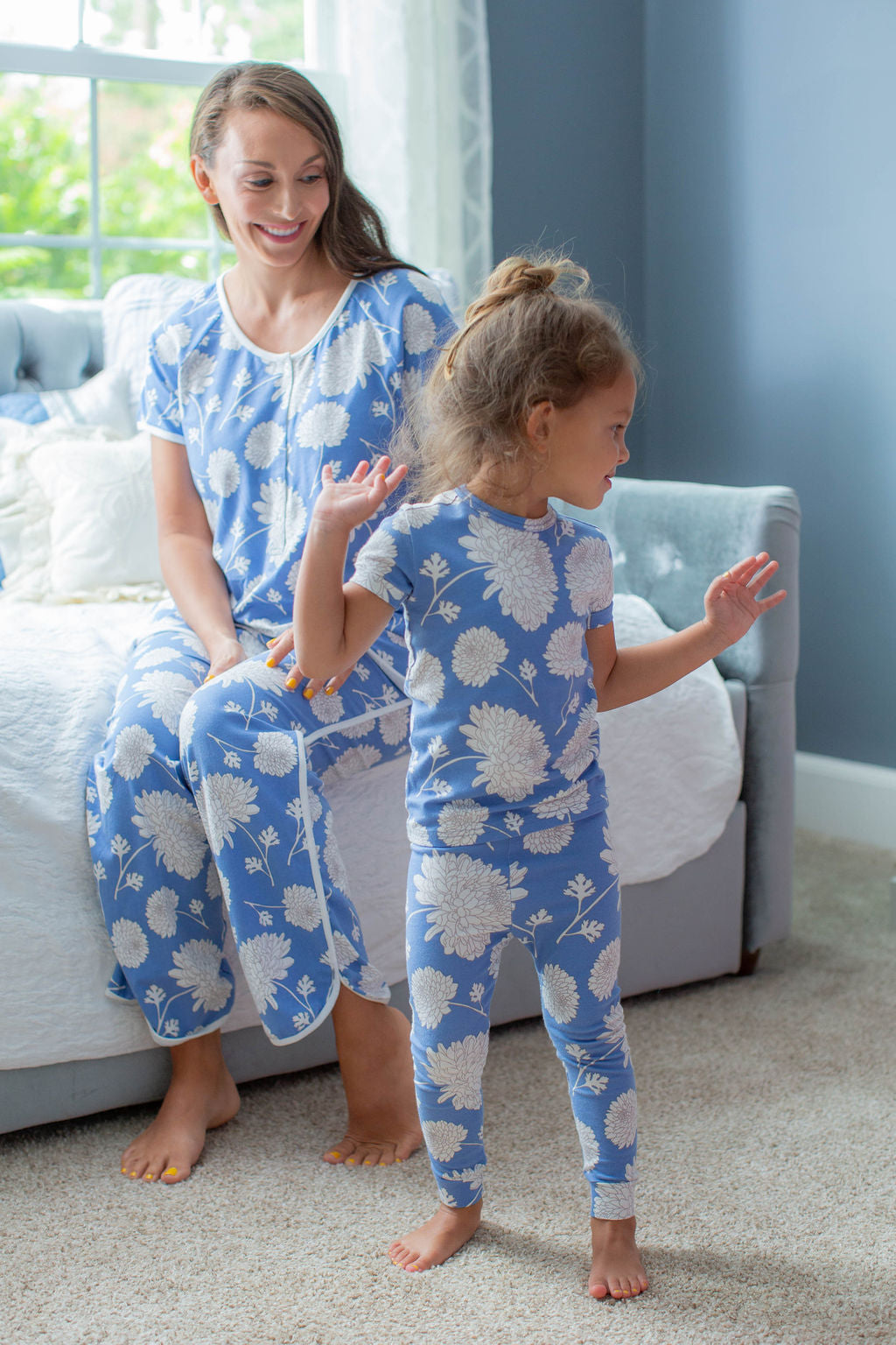 Zoe Floral Girls Pajama Set Gownies