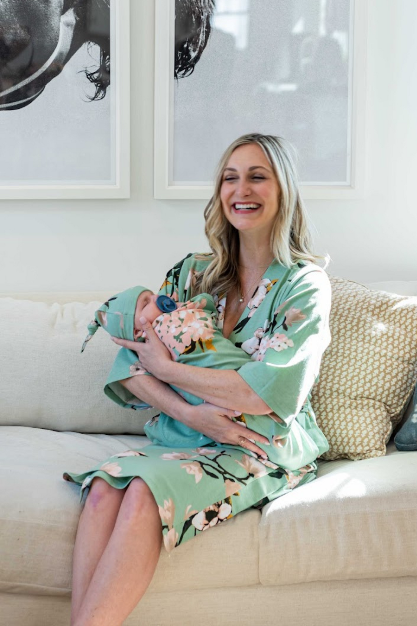 Gia Pregnancy/Postpartum Robe & Matching Swaddle & Dad T-Shirt