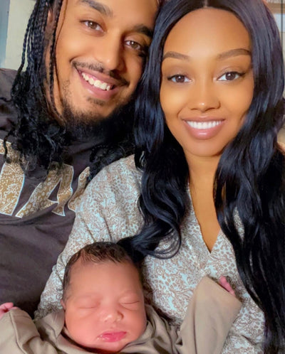 Brooklyn Pregnancy/Postpartum Robe & Taupe Swaddle & Dad T Shirt